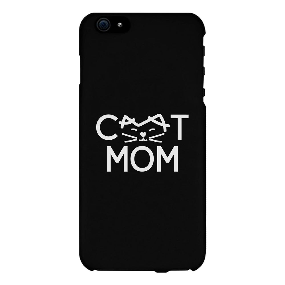 Cat Mom Black Phone Case Unique Graphic Slim Fit For Cat Lovers