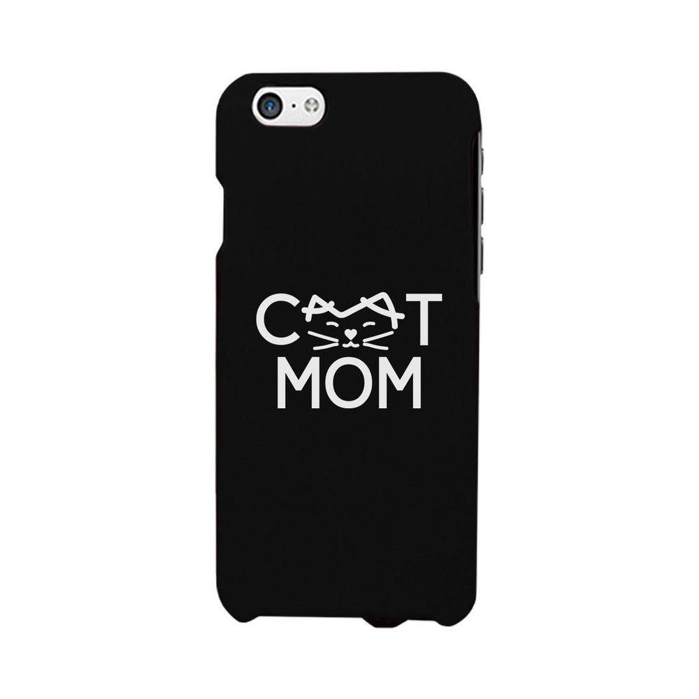 Cat Mom Black Phone Case Unique Graphic Slim Fit For Cat Lovers