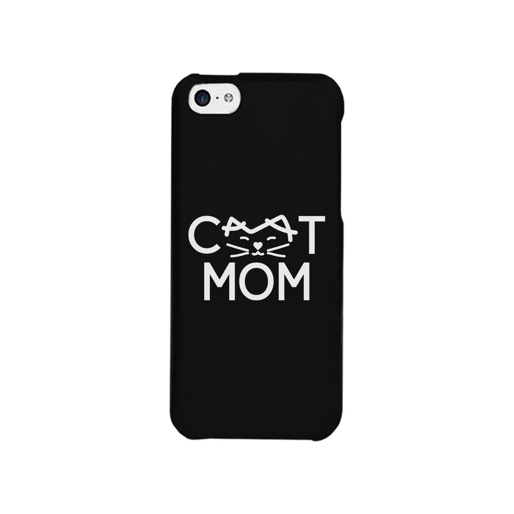 Cat Mom Black Phone Case Unique Graphic Slim Fit For Cat Lovers