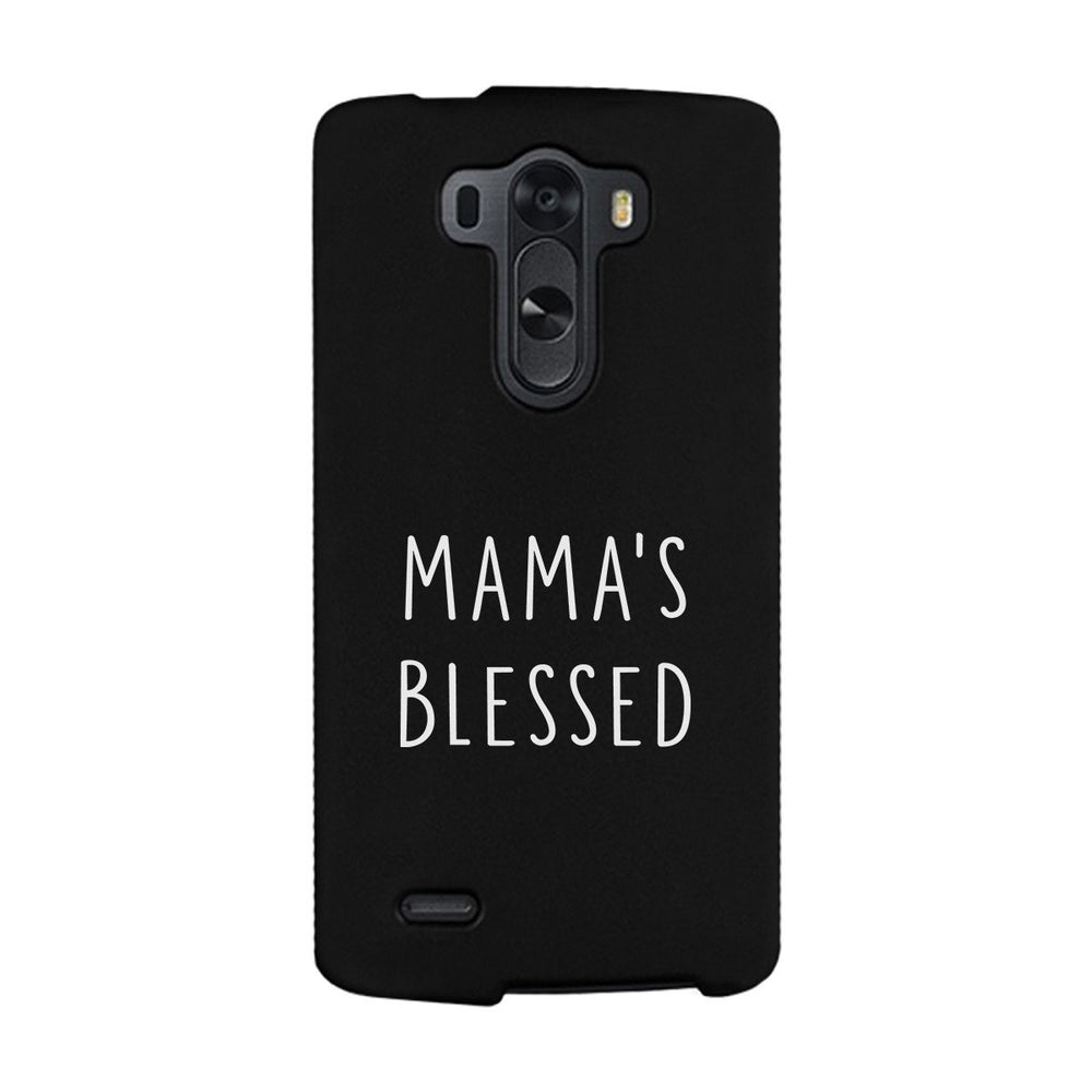 Mama's Blessed Black Phone Case Unique Graphic Gift For New Moms