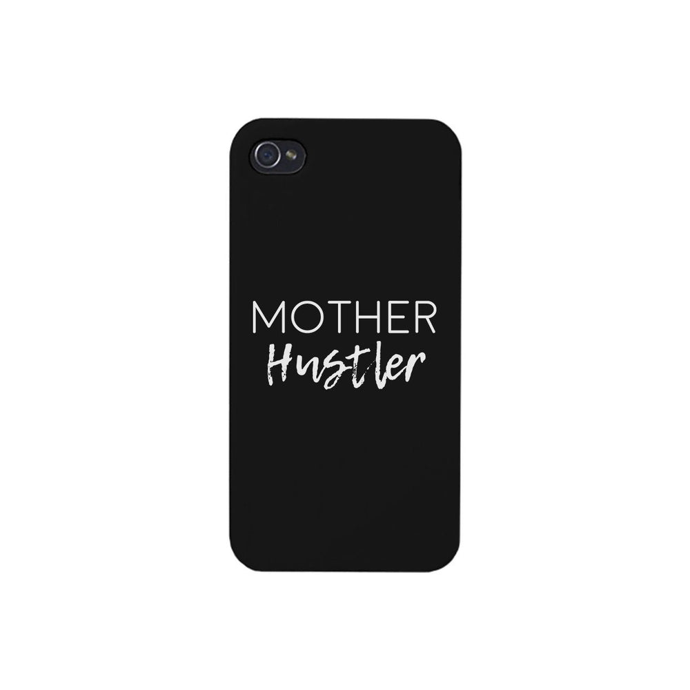 Mother Hustler Black Phone Case Simple Design Rubberized Grip