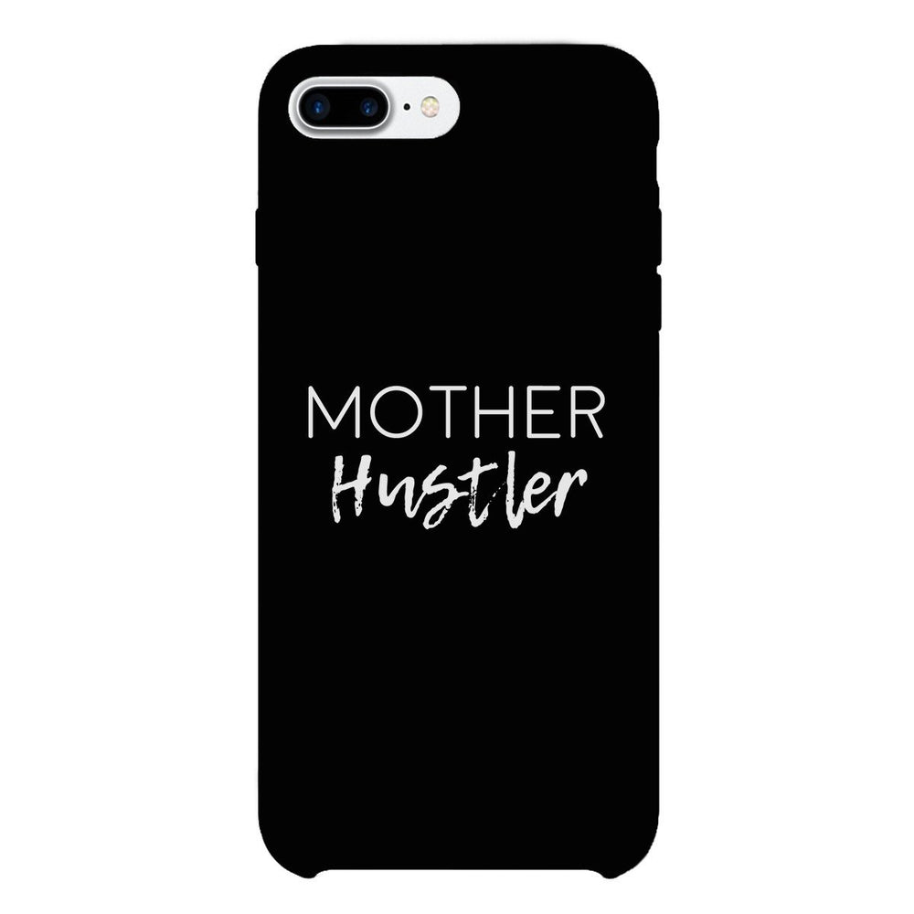 Mother Hustler Black Phone Case Simple Design Rubberized Grip