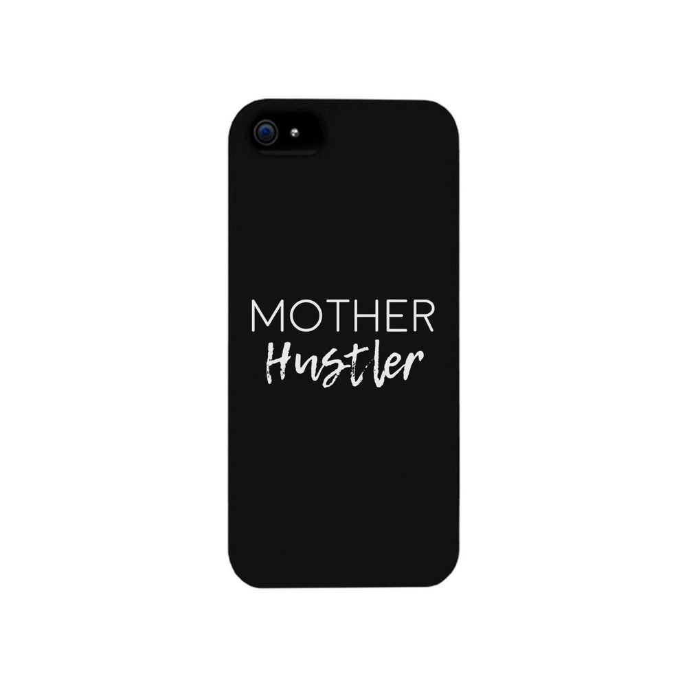 Mother Hustler Black Phone Case Simple Design Rubberized Grip