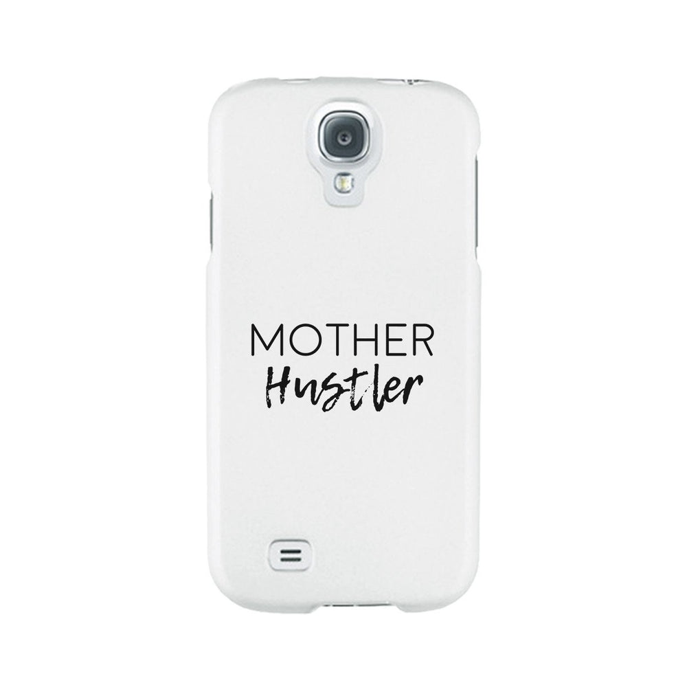 Mother Hustler White Phone Case Simple Design Rubberized Grip