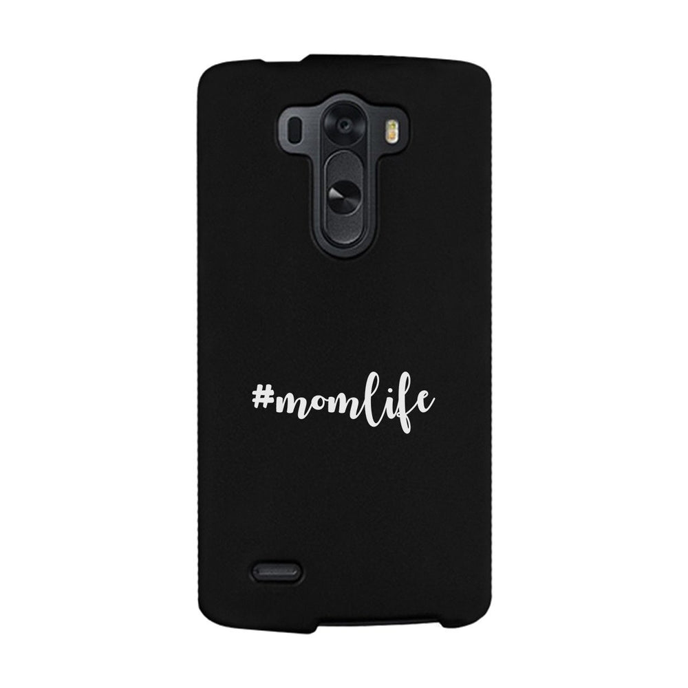 Momlife Black Phone Case Trendy Design Ultra Slim Rubber Coat