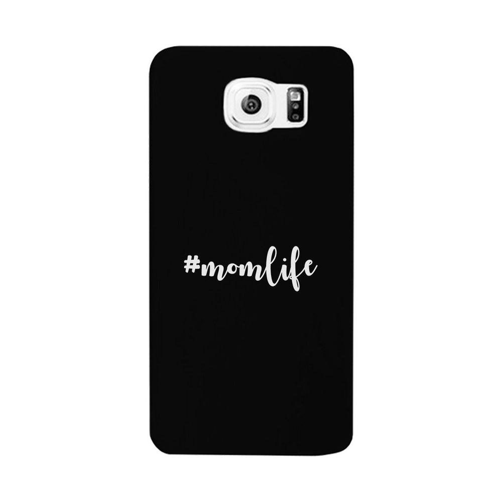 Momlife Black Phone Case Trendy Design Ultra Slim Rubber Coat