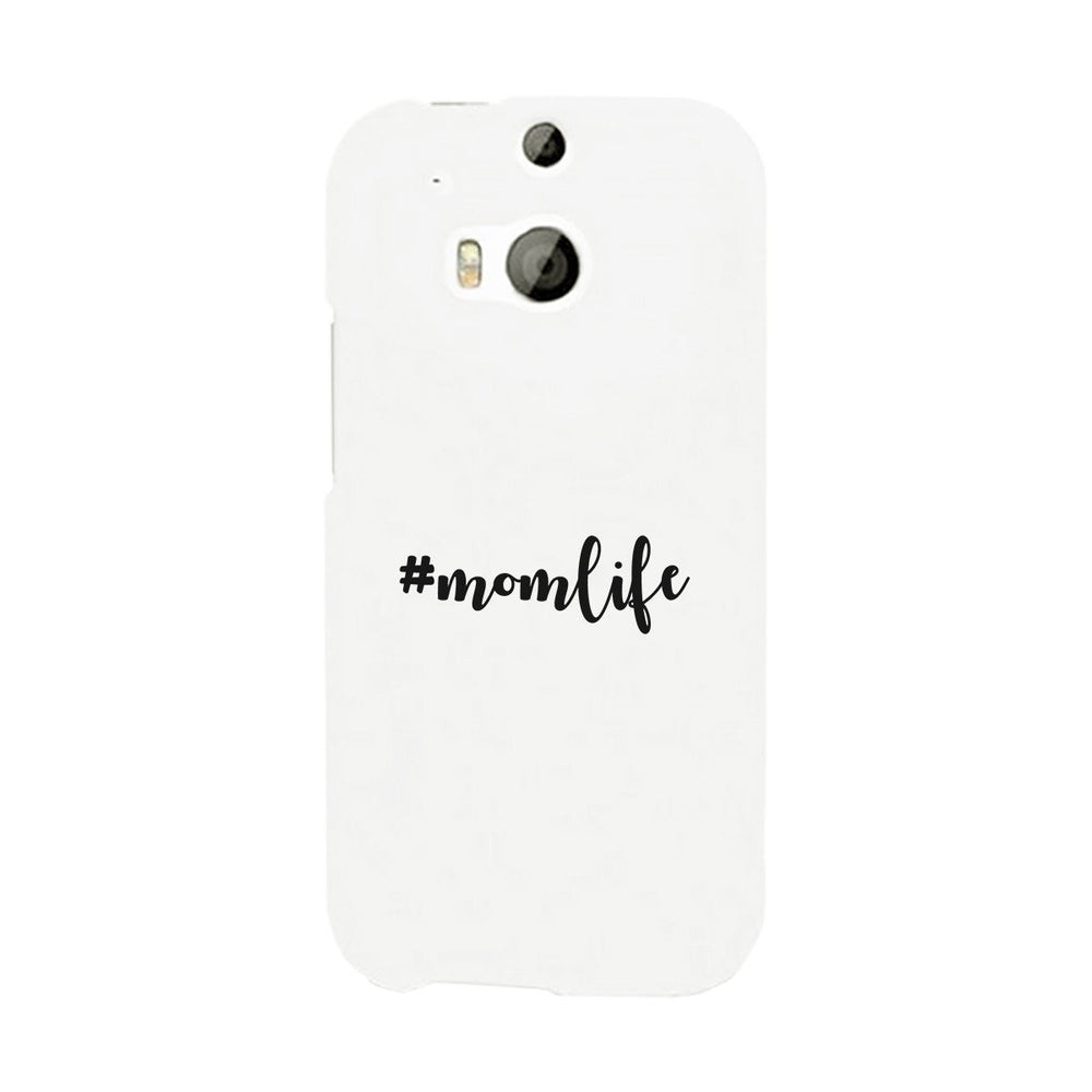 Momlife White Phone Case Trendy Design Ultra Slim Rubber Coat