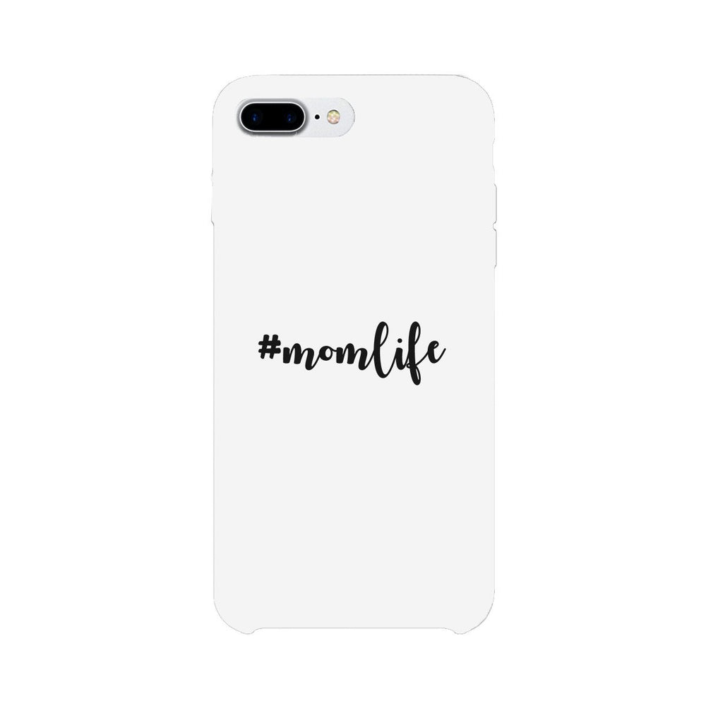 Momlife White Phone Case Trendy Design Ultra Slim Rubber Coat