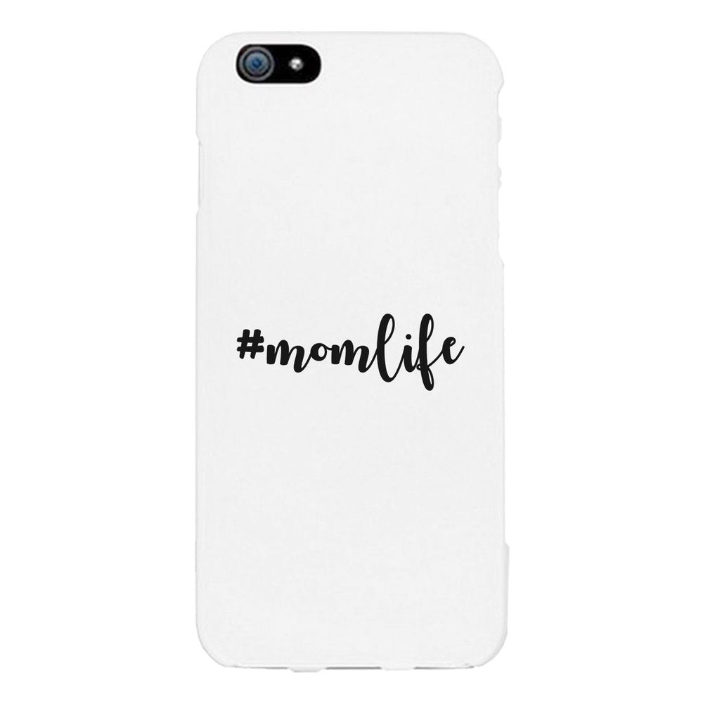 Momlife White Phone Case Trendy Design Ultra Slim Rubber Coat