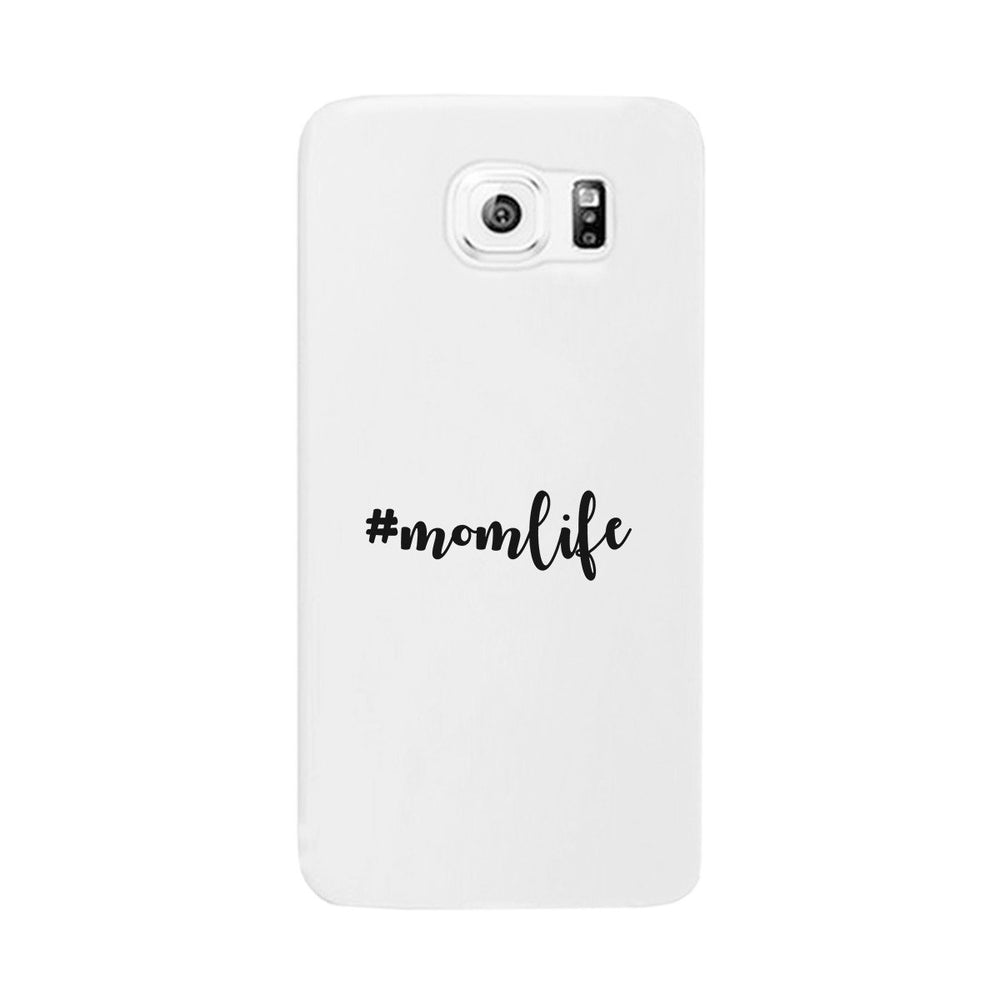 Momlife White Phone Case Trendy Design Ultra Slim Rubber Coat