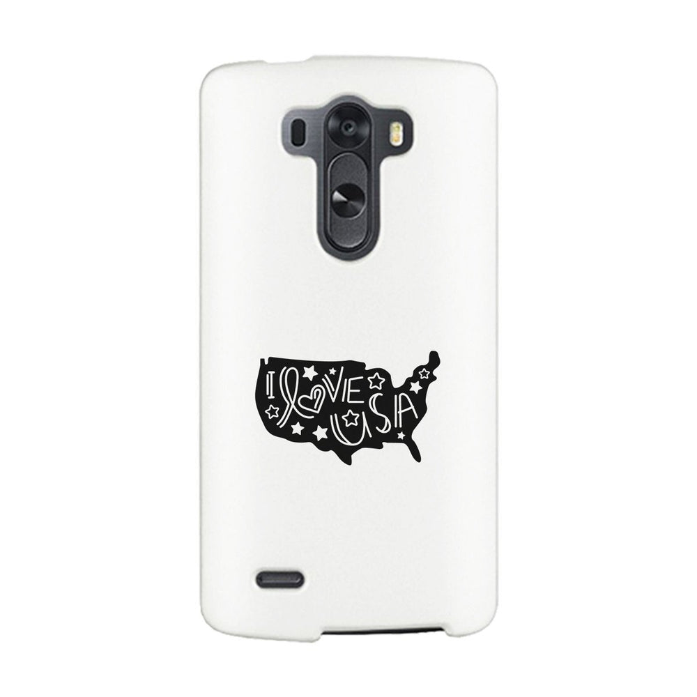 I Love USA White Phone Case