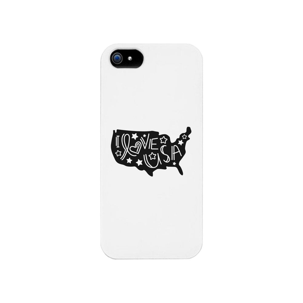 I Love USA White Phone Case