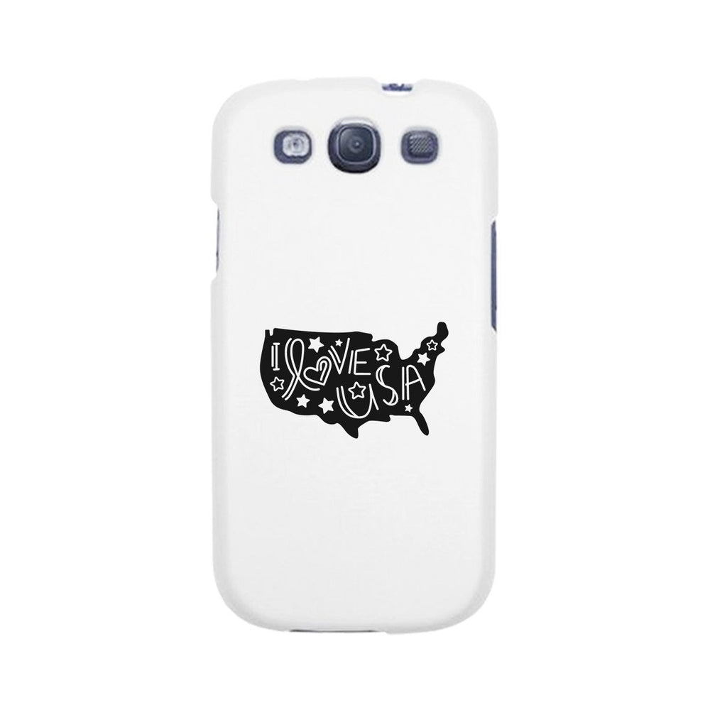 I Love USA White Phone Case