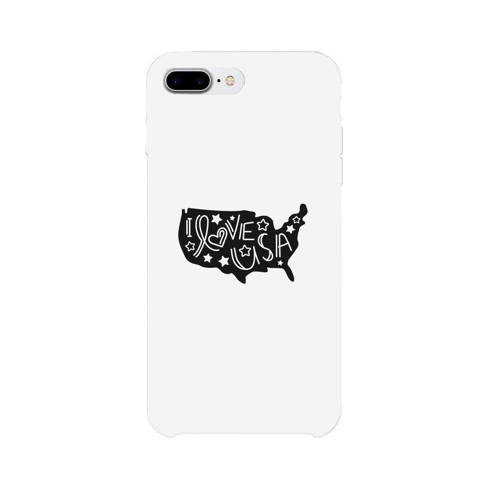 I Love USA White Phone Case