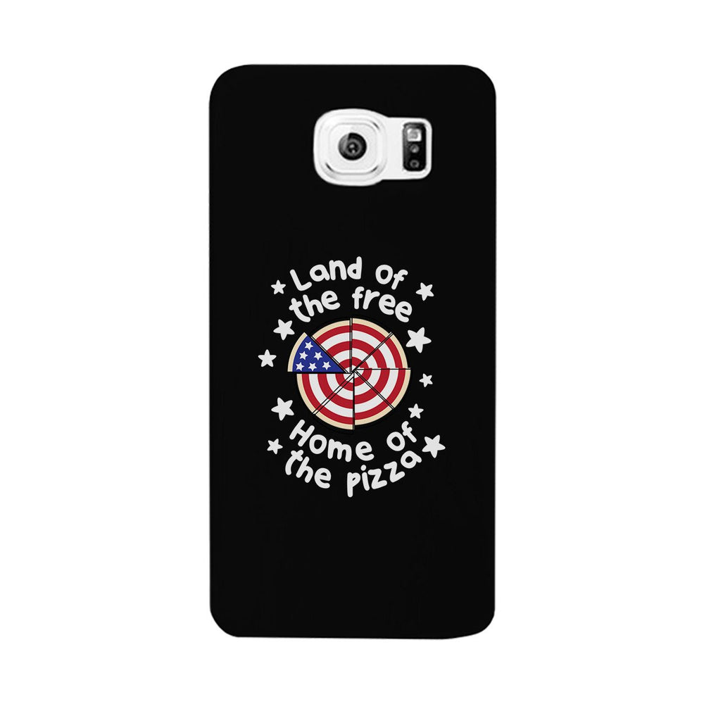 Land Of The Free Home Of The Pizza Black Phone Case