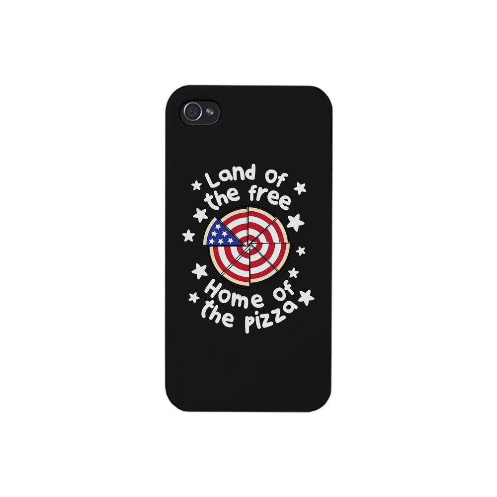 Land Of The Free Home Of The Pizza Black Phone Case