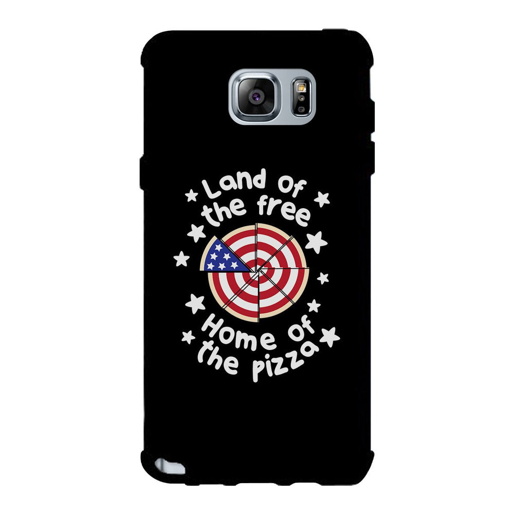 Land Of The Free Home Of The Pizza Black Phone Case