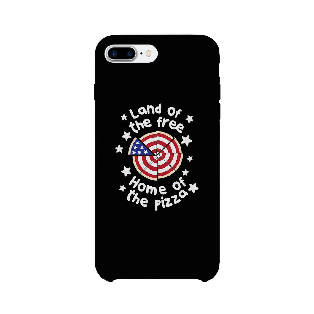 Land Of The Free Home Of The Pizza Black Phone Case