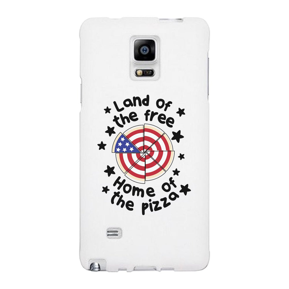 Land Of The Free Home Of The Pizza White Phone Case