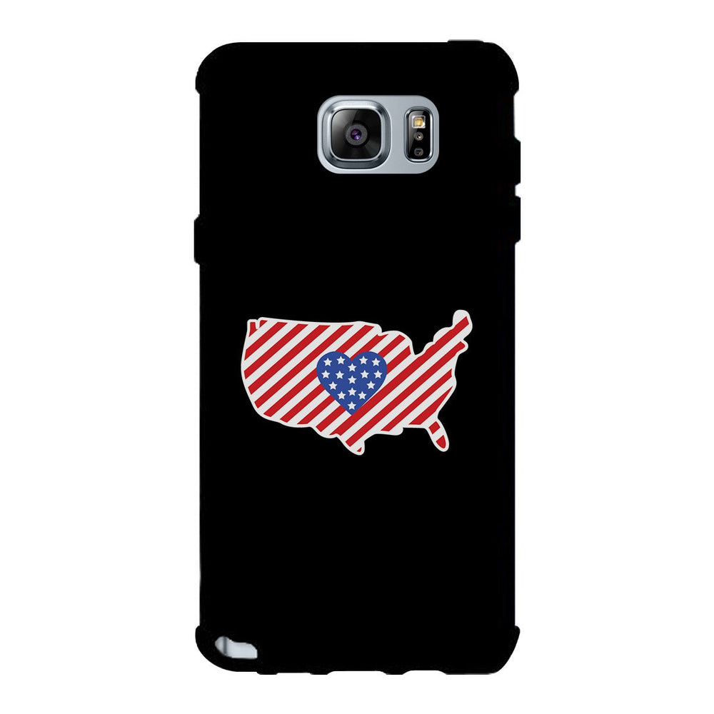 USA Map American Flag Black Phone Case