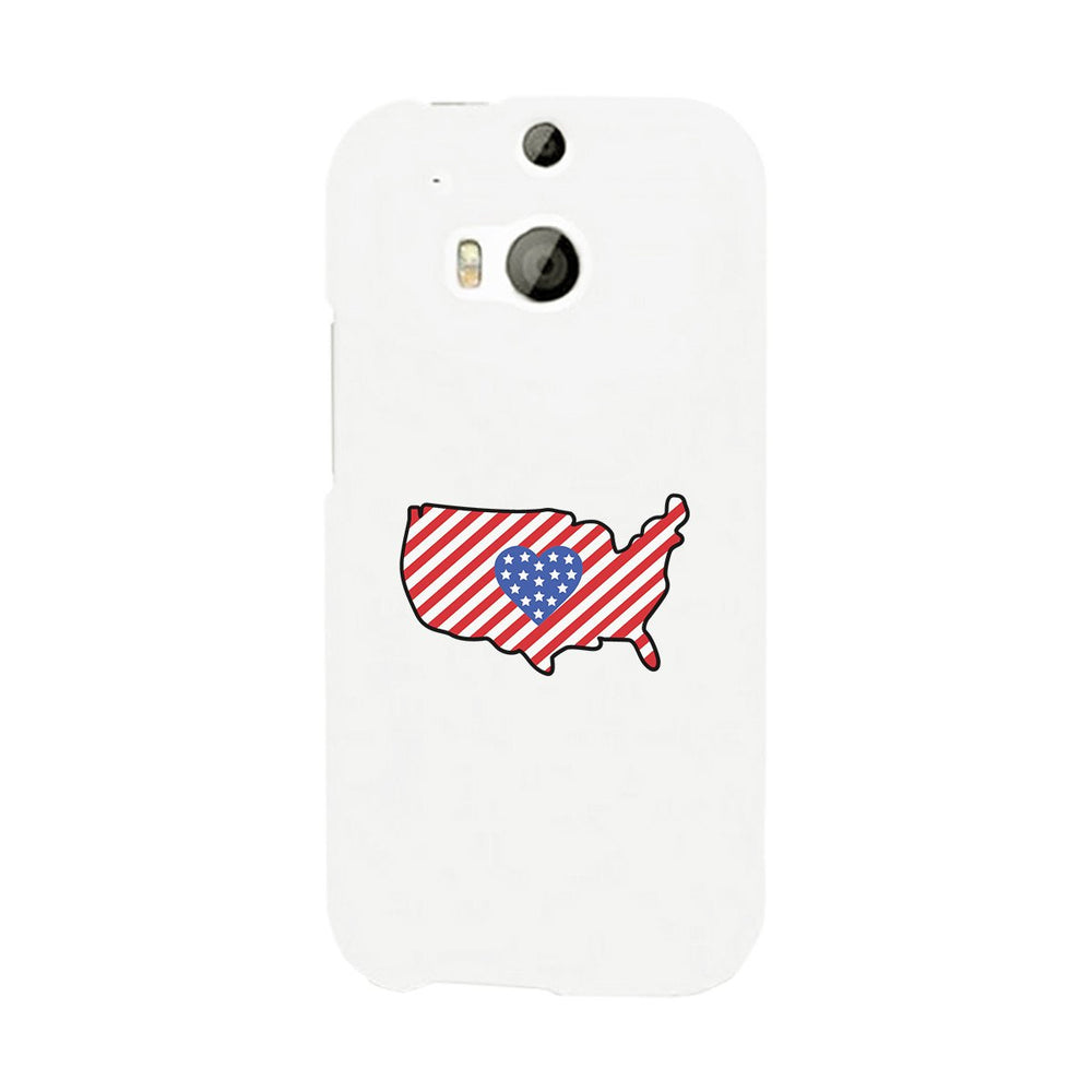 USA Map American Flag White Phone Case