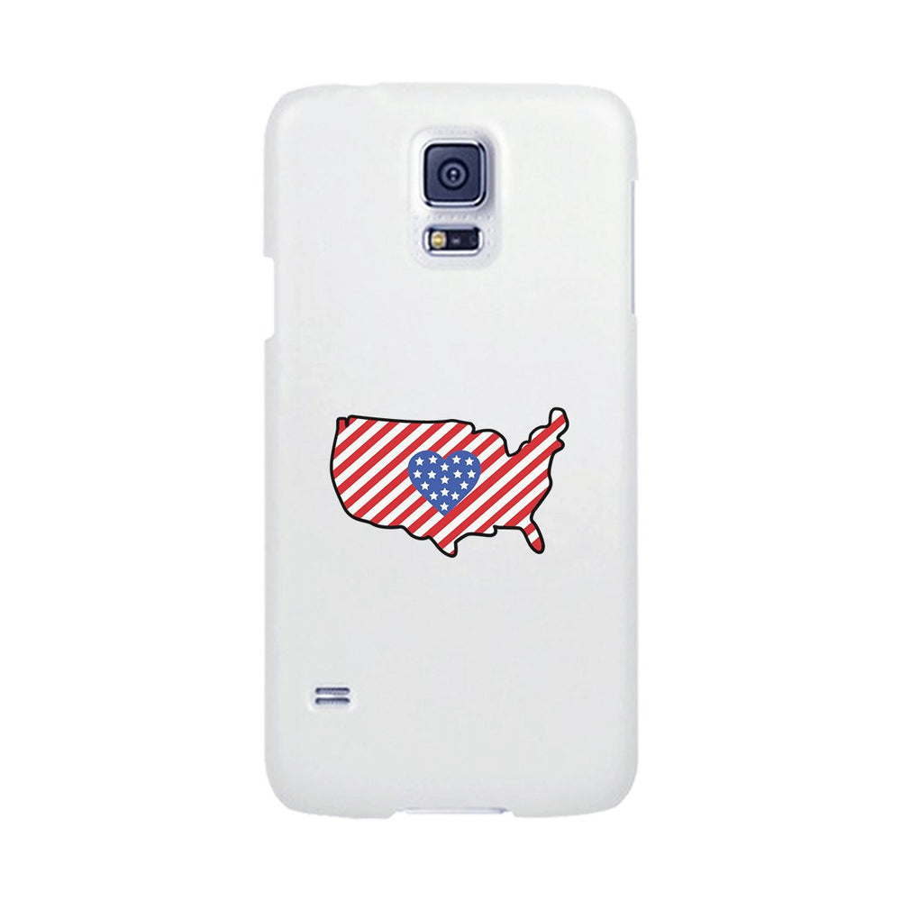 USA Map American Flag White Phone Case