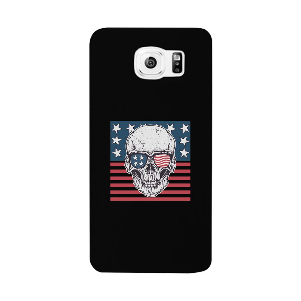 Skull American Flag Black Phone Case
