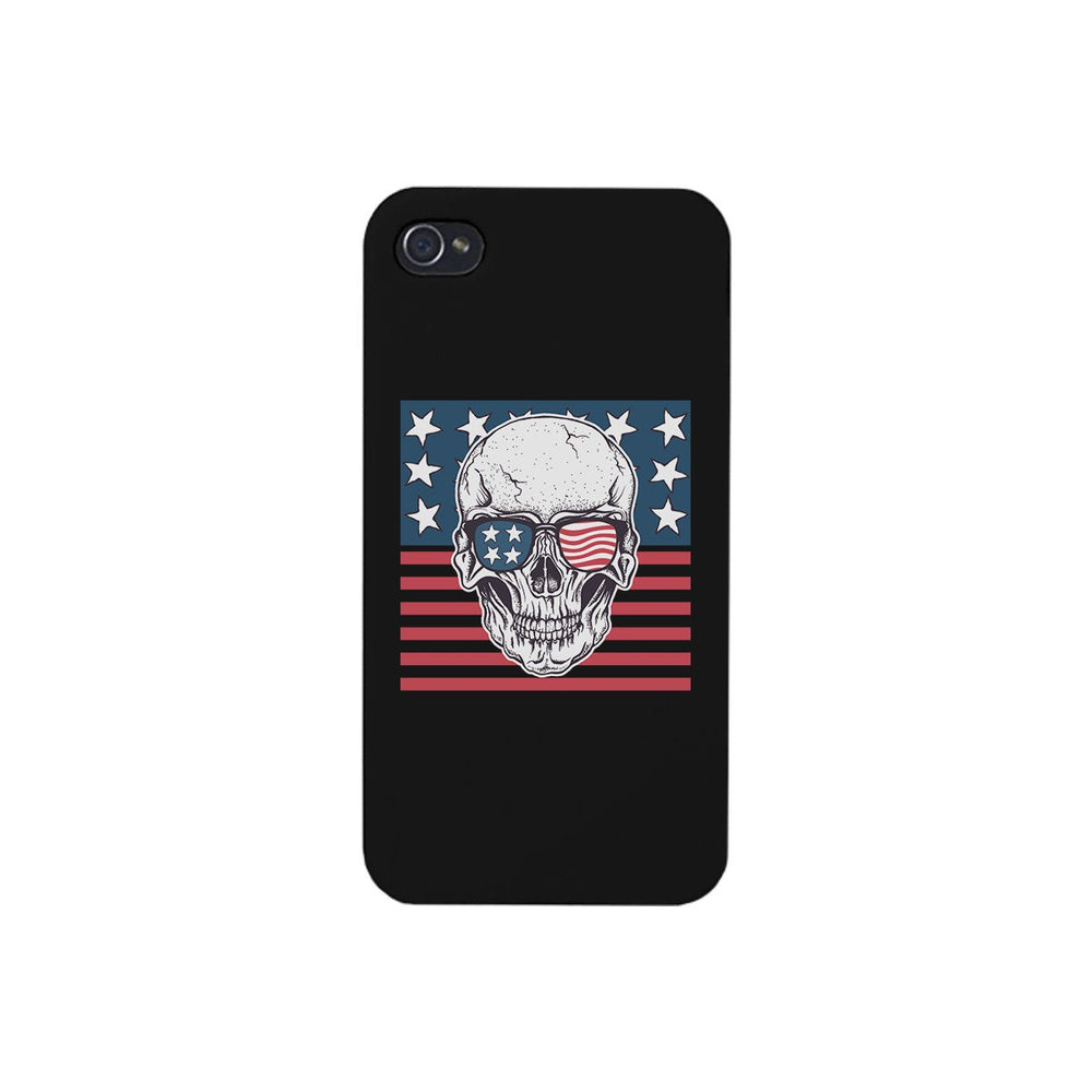 Skull American Flag Black Phone Case