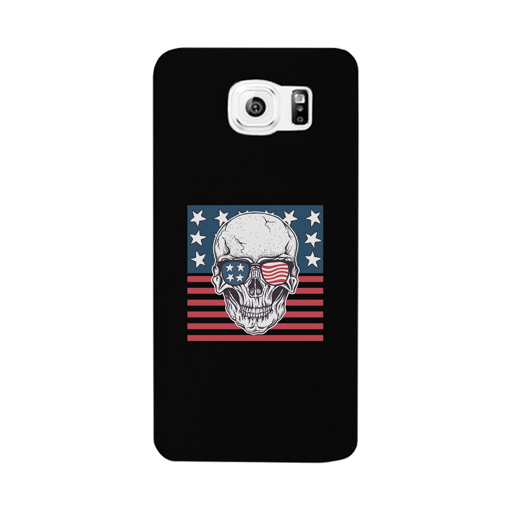 Skull American Flag Black Phone Case