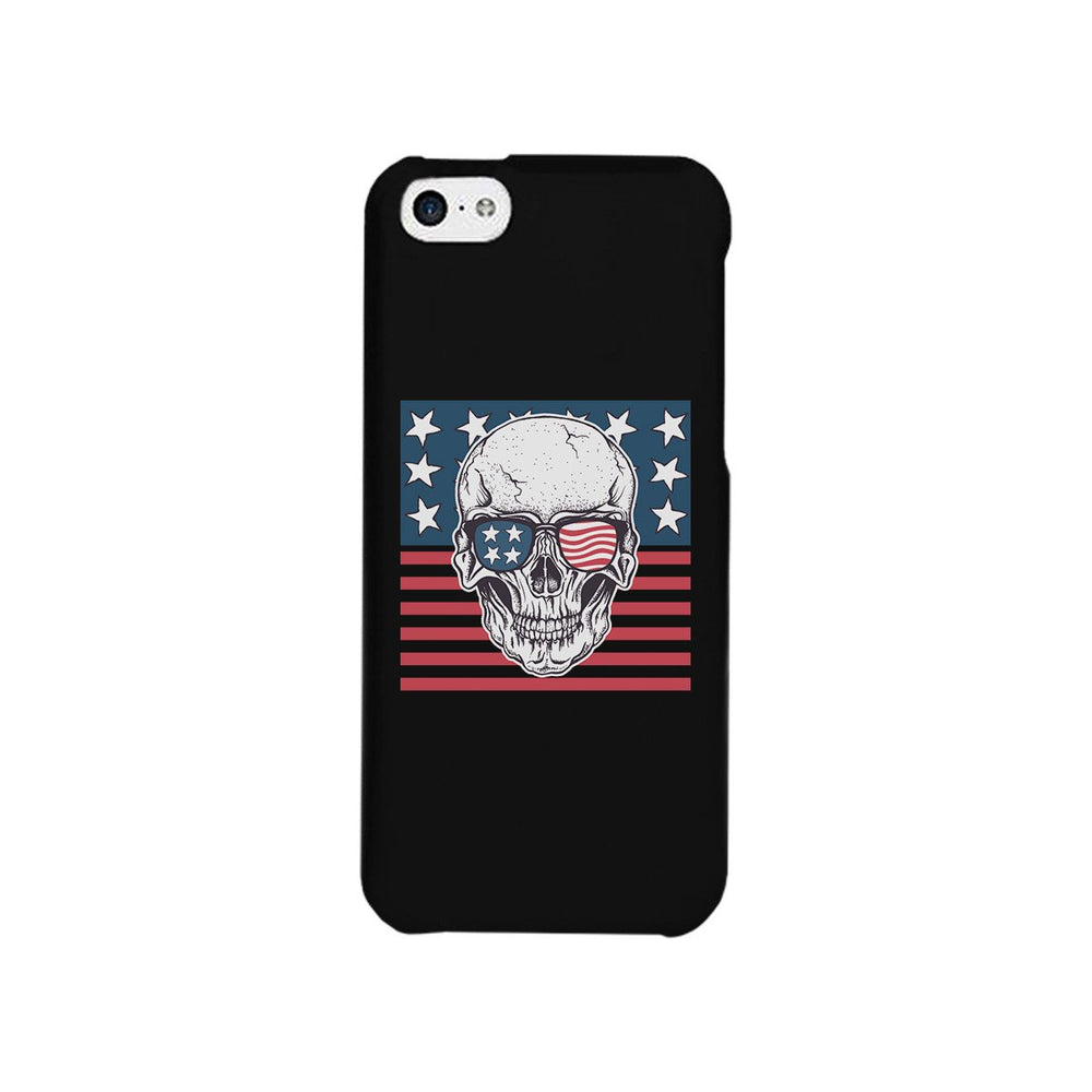 Skull American Flag Black Phone Case