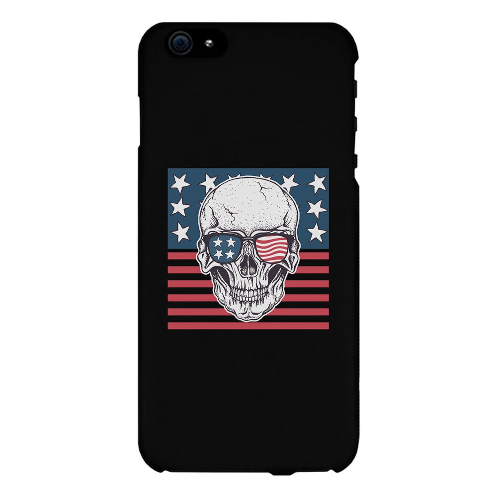Skull American Flag Black Phone Case