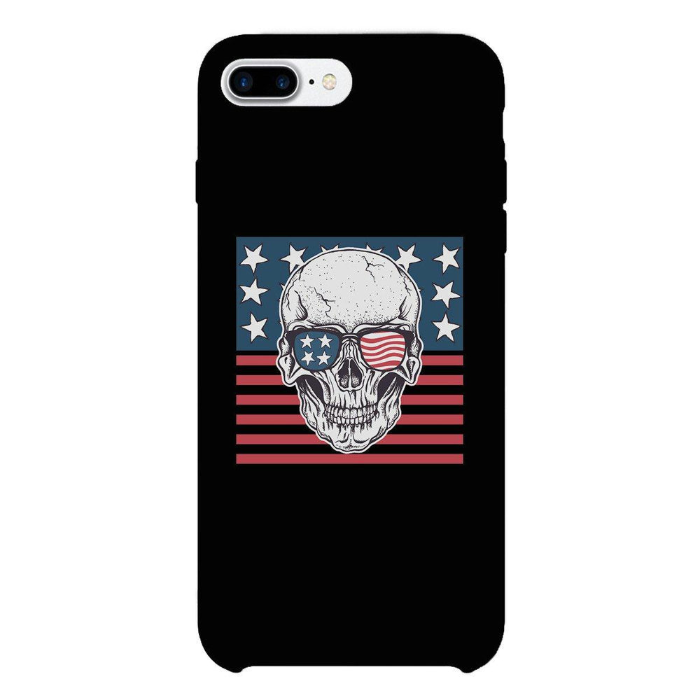 Skull American Flag Black Phone Case
