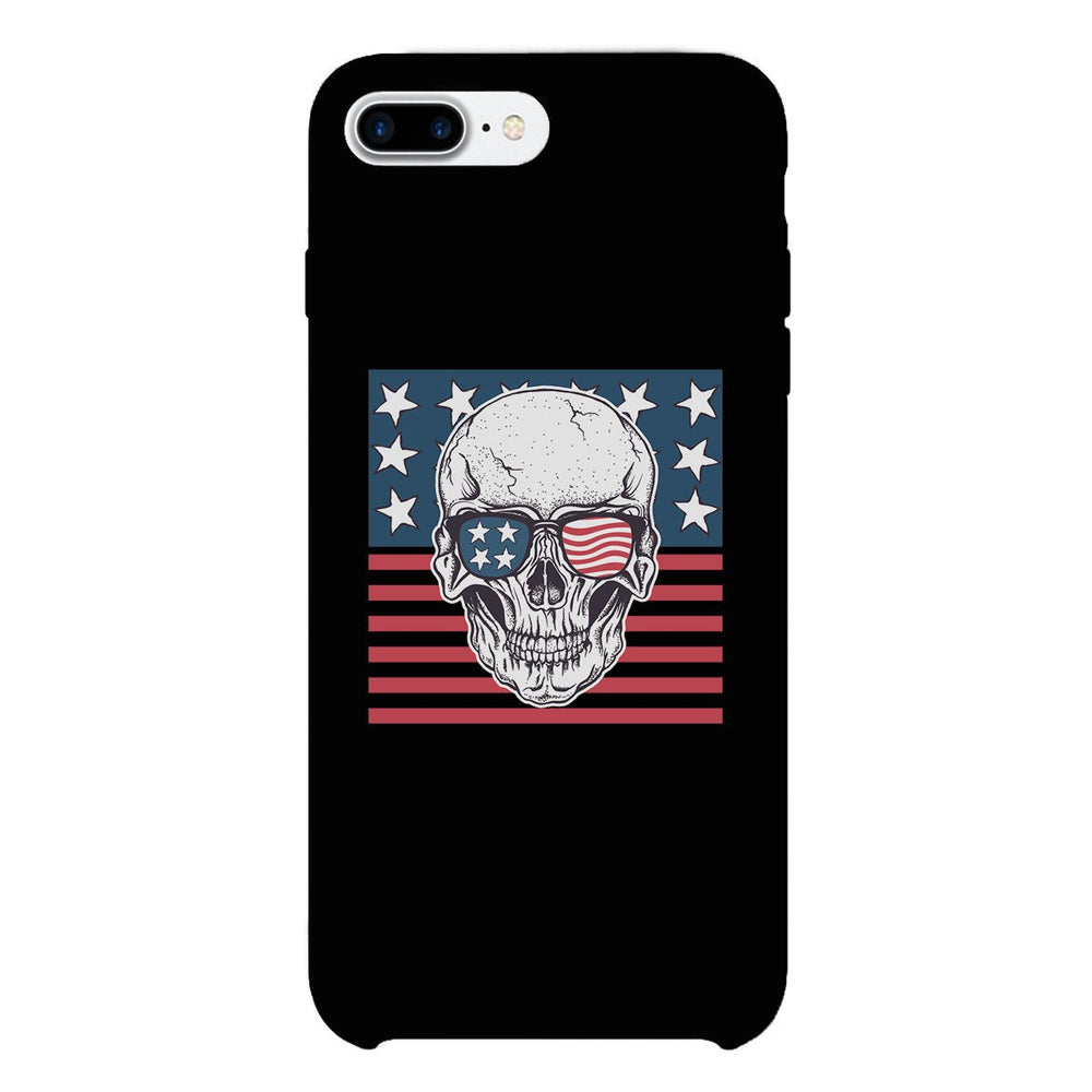 Skull American Flag Black Phone Case