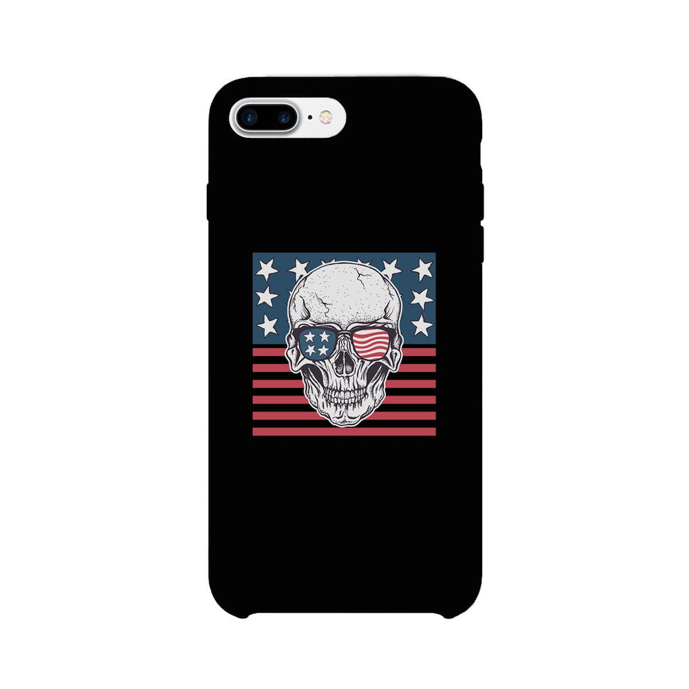 Skull American Flag Black Phone Case