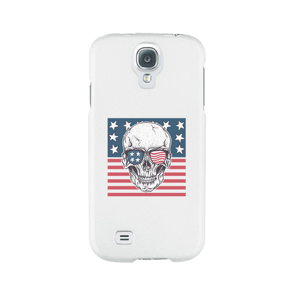 Skull American Flag White Phone Case