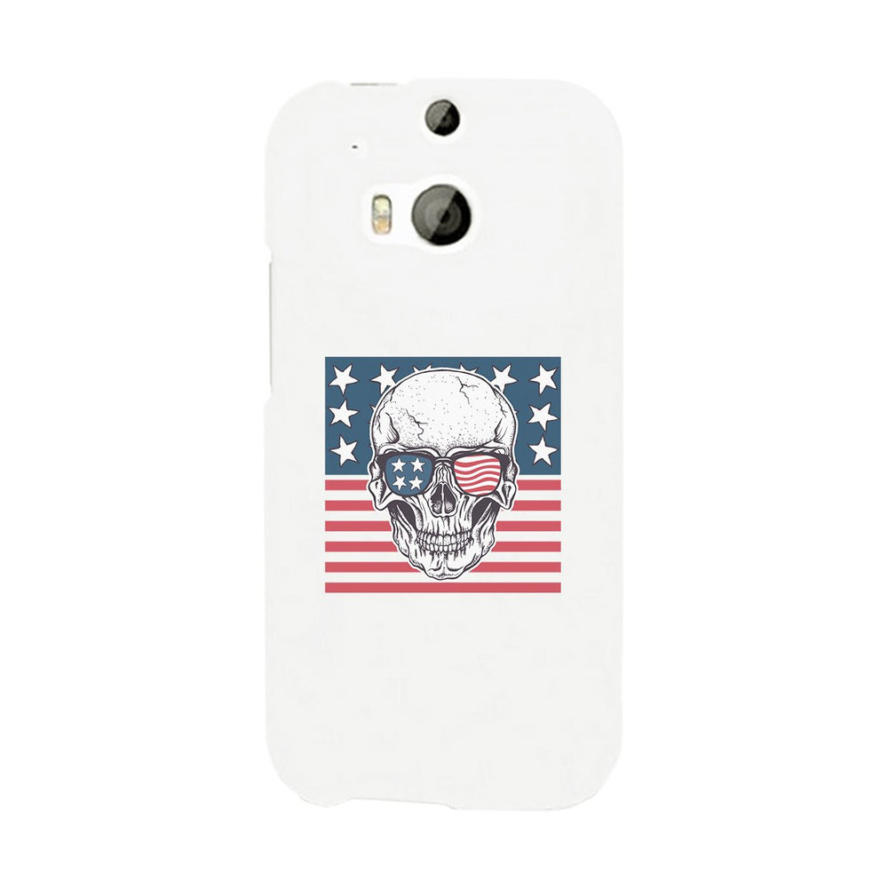 Skull American Flag White Phone Case