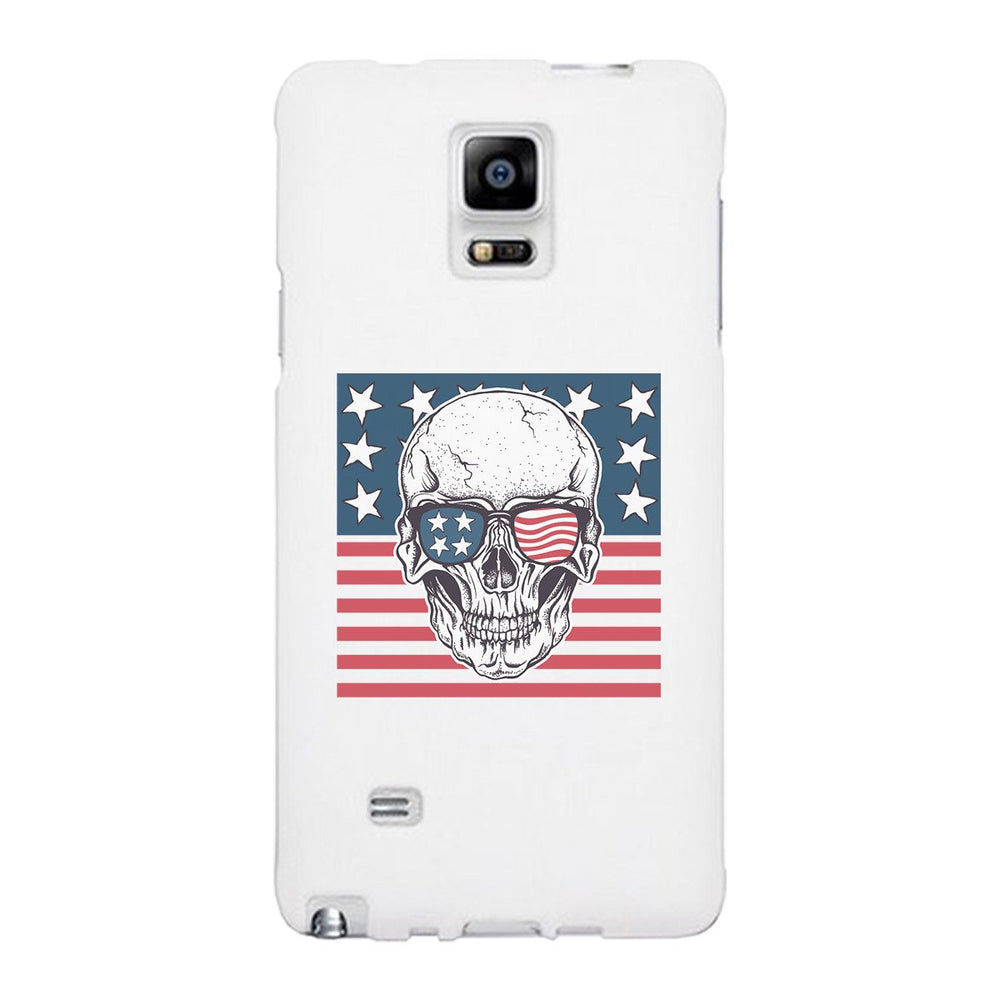 Skull American Flag White Phone Case