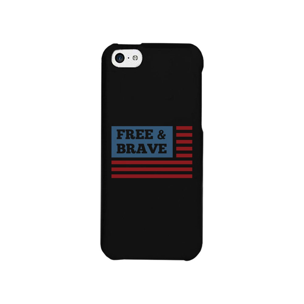 Free & Brave Us Flag Black Phone Case