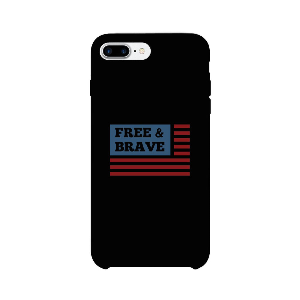 Free & Brave Us Flag Black Phone Case