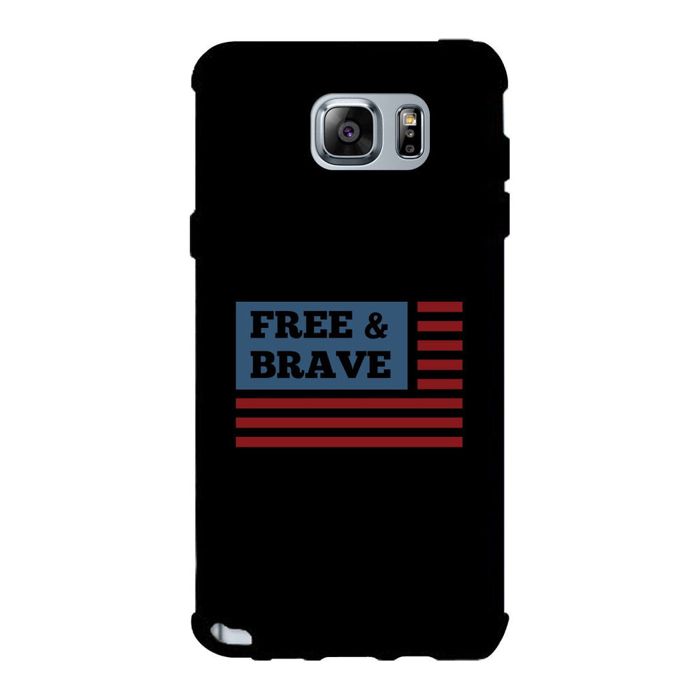 Free & Brave Us Flag Black Phone Case
