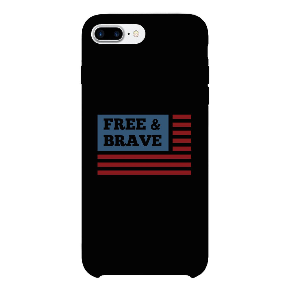 Free & Brave Us Flag Black Phone Case