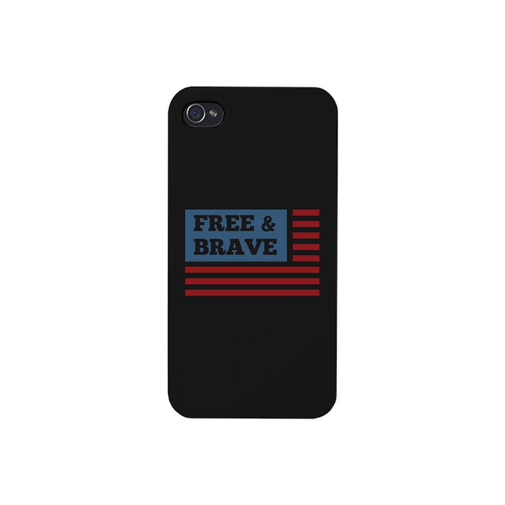 Free & Brave Us Flag Black Phone Case