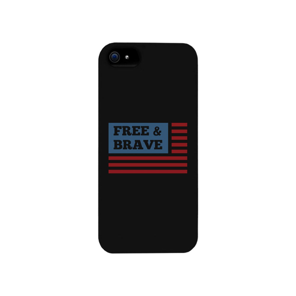 Free & Brave Us Flag Black Phone Case