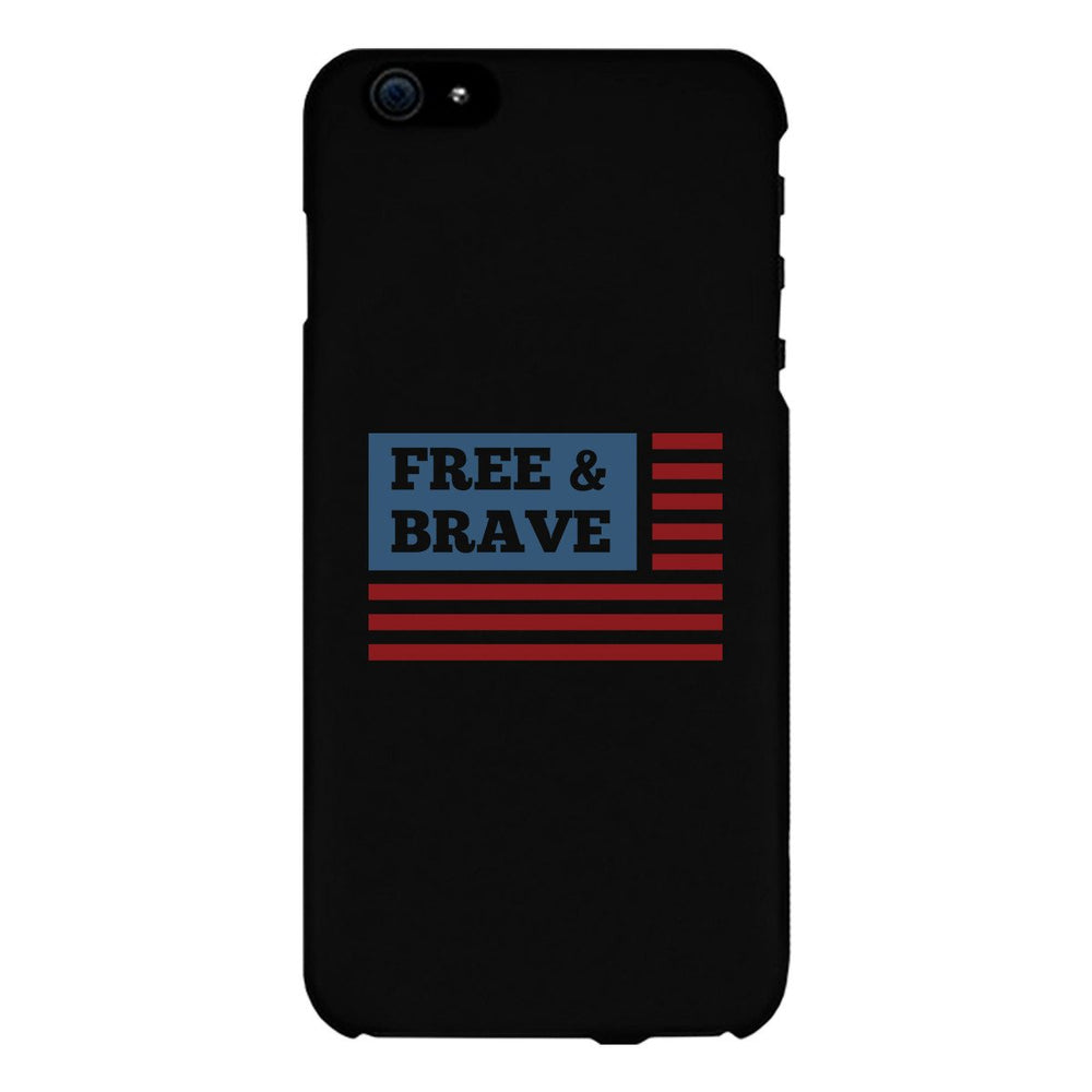 Free & Brave Us Flag Black Phone Case