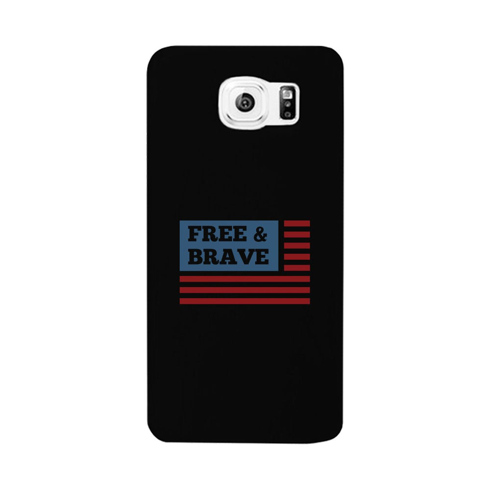 Free & Brave Us Flag Black Phone Case