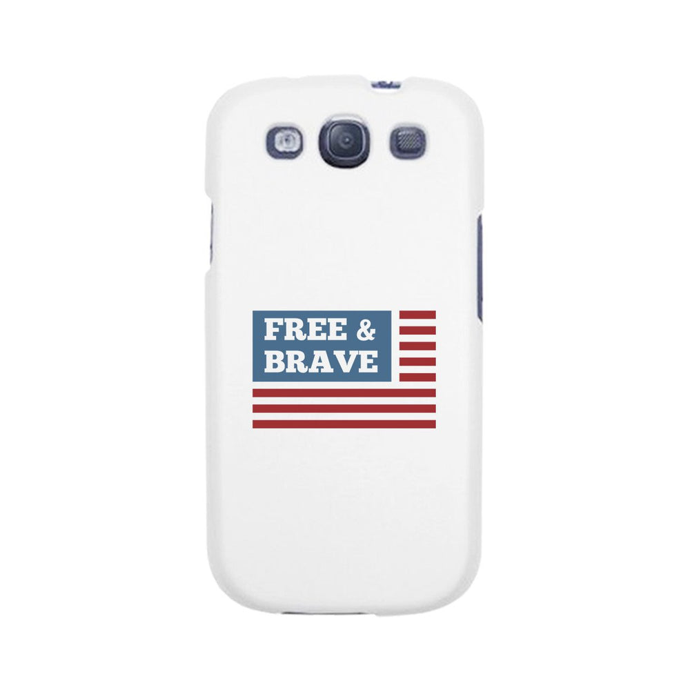 Free & Brave Us Flag White Phone Case