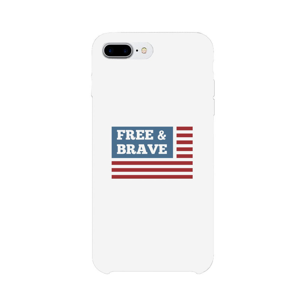 Free & Brave Us Flag White Phone Case