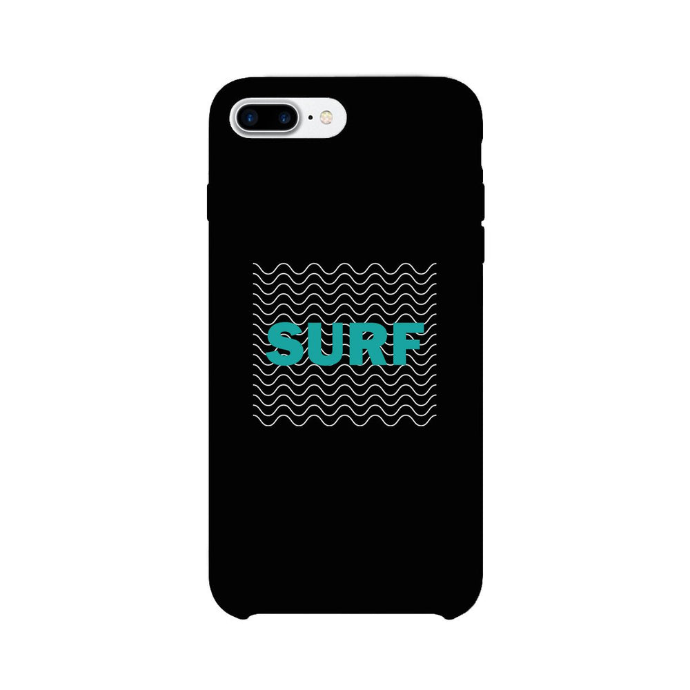Surf Waves Black Phone Case