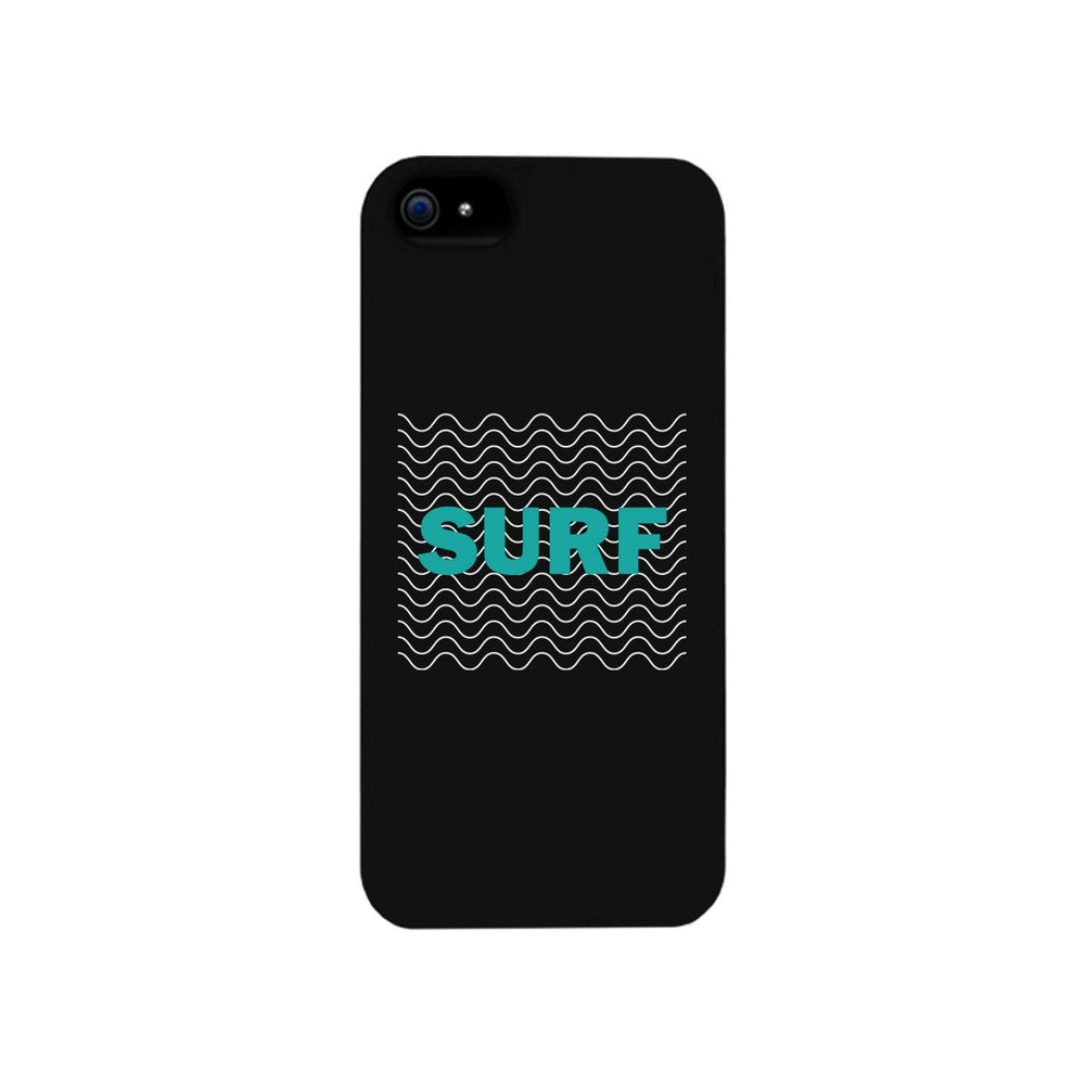 Surf Waves Black Phone Case