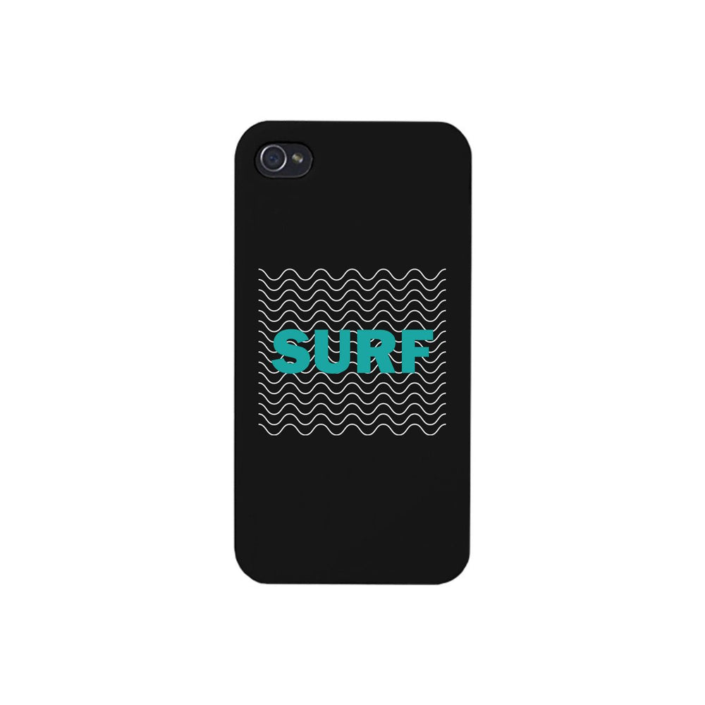 Surf Waves Black Phone Case